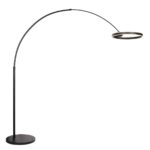 Geleide LED vloerlamp met moderne ronde ringvormige lampenvoet voor sfeervol warm licht in huis of kantoor. Perfect voor leeshoek of als designaccent.