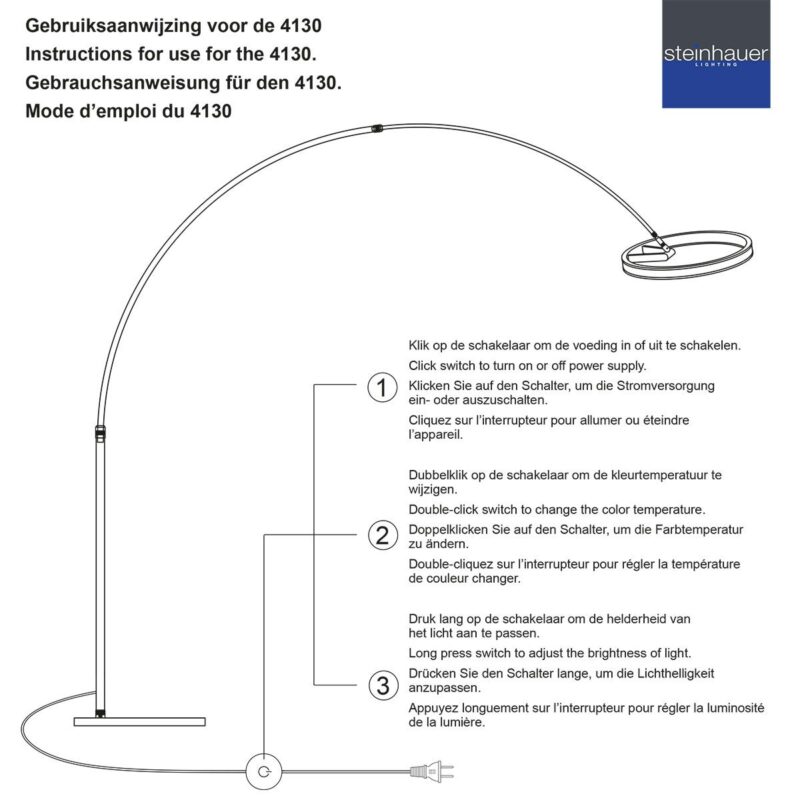 Zwarte vloerlamp / booglamp Ringlux 4130ZW 4000 Lumen - Afbeelding 18
