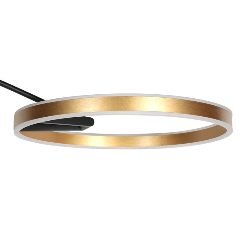 Zwarte vloerlamp / booglamp Ringlux met goudkleurige details 4130GO 4000 Lumen - Afbeelding 9