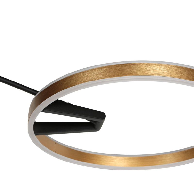 Zwarte vloerlamp / booglamp Ringlux met goudkleurige details 4130GO 4000 Lumen - Afbeelding 10