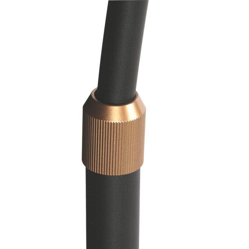 Zwarte vloerlamp / booglamp Ringlux met goudkleurige details 4130GO 4000 Lumen - Afbeelding 11