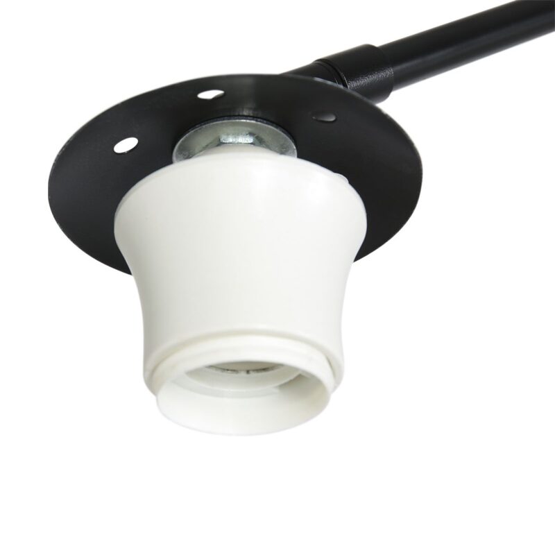 Zwarte vloerlamp / booglamp Sparkled Light 3788ZW met zwart blank bamboe kap - Afbeelding 4