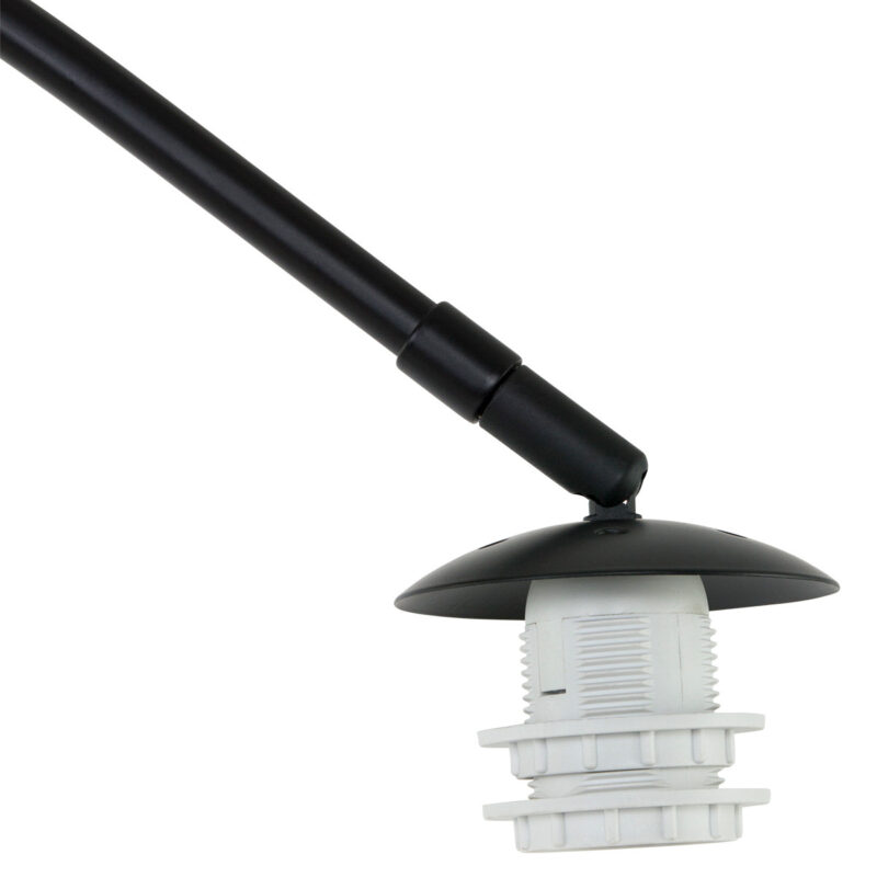 Zwarte vloerlamp / booglamp Sparkled Light 7507ZW met blank bamboe kap - Afbeelding 10