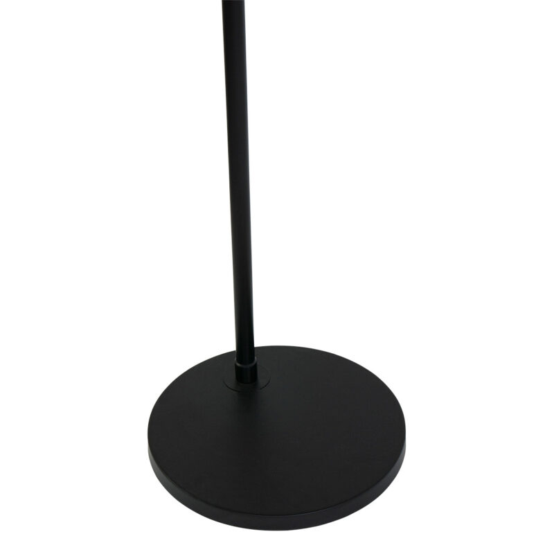 Zwarte vloerlamp / booglamp Sparkled Light 7507ZW met blank bamboe kap - Afbeelding 11
