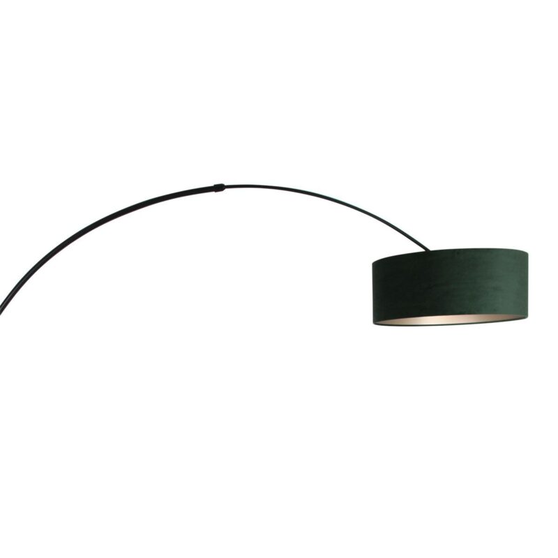 Zwarte vloerlamp / booglamp Sparkled Light 8127ZW met groen velours kap - Afbeelding 15