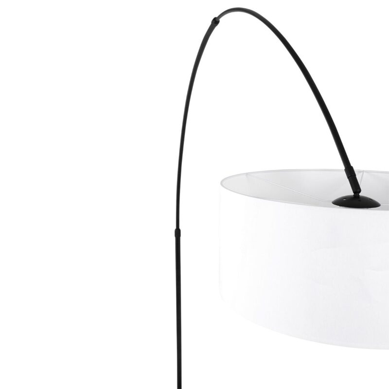 Zwarte vloerlamp / booglamp Sparkled Light 9832ZW met wit linnen kap - Afbeelding 15