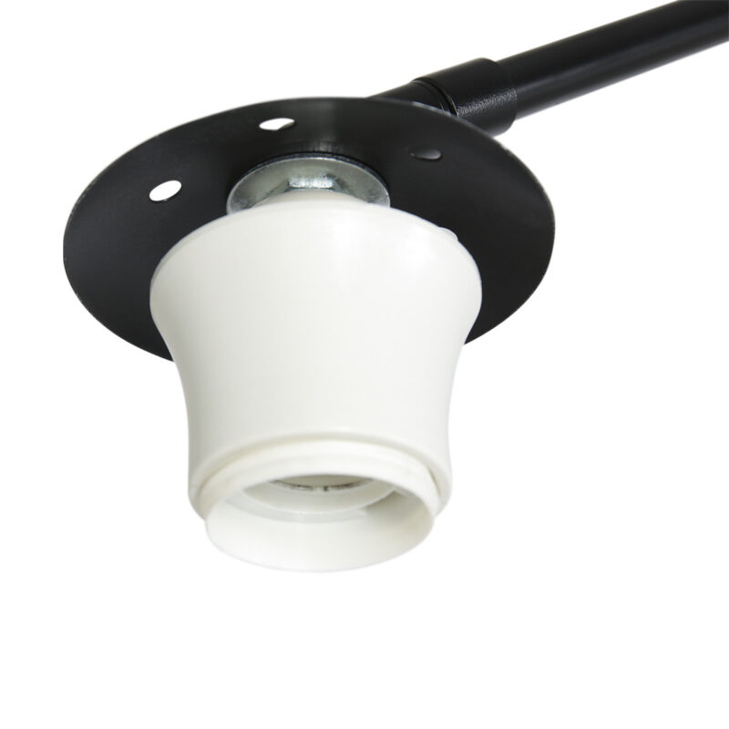 Zwarte vloerlamp / booglamp Sparkled Light 9833ZW met zilver sizoflor kap - Afbeelding 4