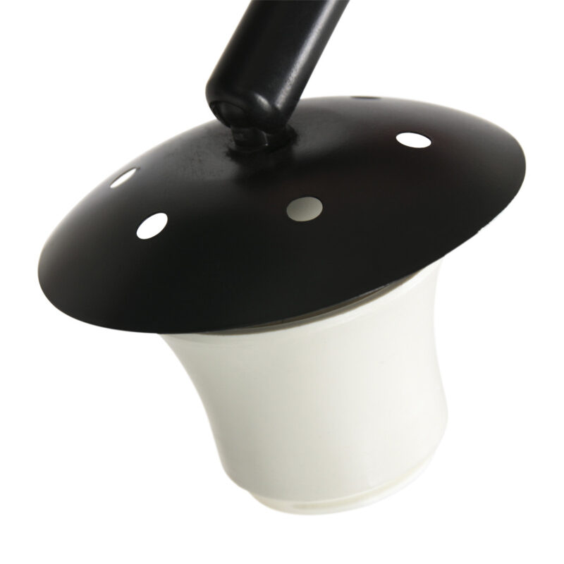 Zwarte vloerlamp / booglamp Sparkled Light 9878ZW met grijs kunststof bol - Afbeelding 5