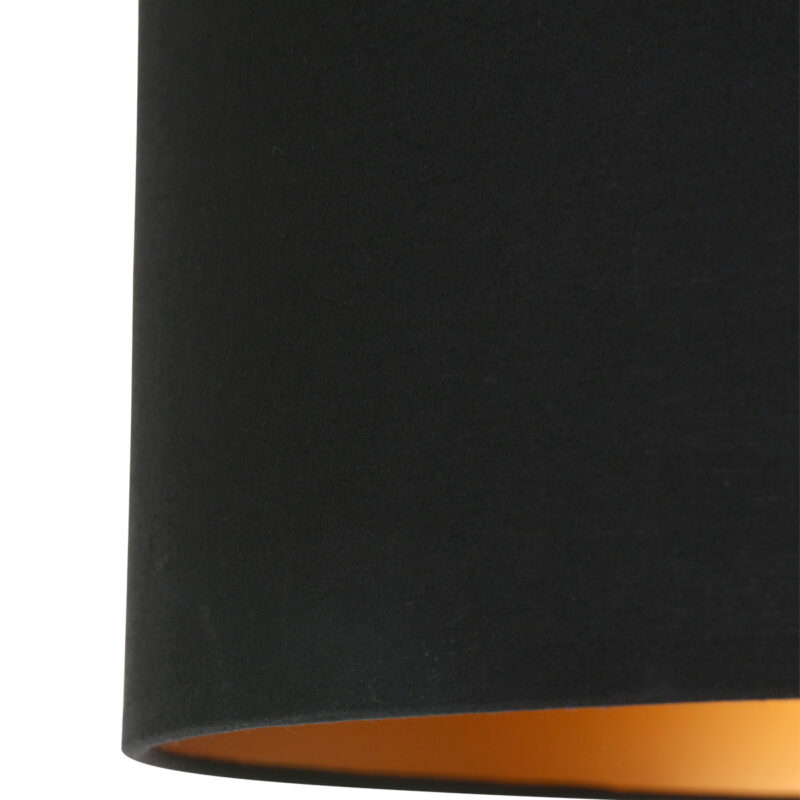 Zwarte vloerlamp 'kleine booglamp' Linstrom 2132ZW met zwart gouden kap - Afbeelding 5