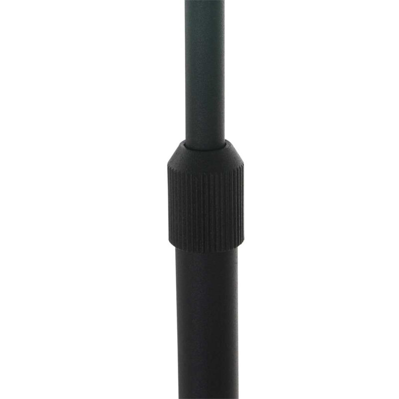 Zwarte vloerlamp 'kleine booglamp' Linstrom 3734ZW met grof grijs linnen kap - Afbeelding 11