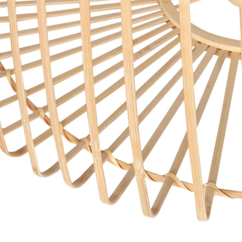 Zwarte vloerlamp 'kleine booglamp' Linstrom 4155ZW met blank bamboe kap - Afbeelding 11