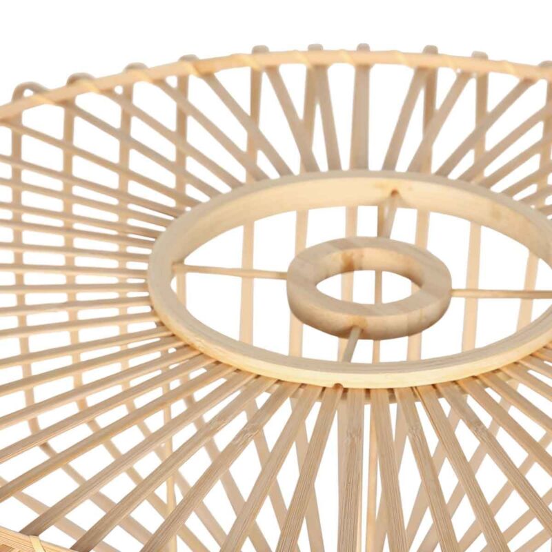 Zwarte vloerlamp 'kleine booglamp' Linstrom 4155ZW met blank bamboe kap - Afbeelding 12