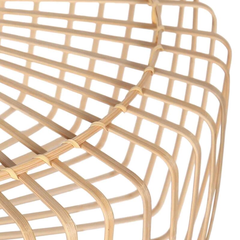 Zwarte vloerlamp 'kleine booglamp' Linstrom 4155ZW met blank bamboe kap - Afbeelding 13