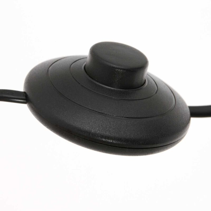 Zwarte vloerlamp 'kleine booglamp' Linstrom 4155ZW met blank bamboe kap - Afbeelding 14