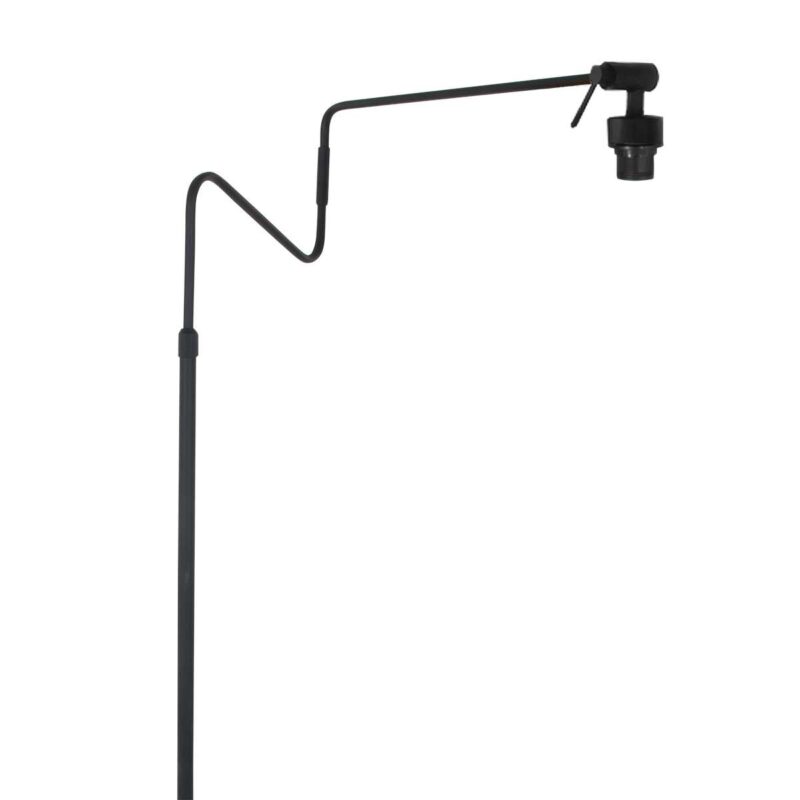 Zwarte vloerlamp 'kleine booglamp' Linstrom 4155ZW met blank bamboe kap - Afbeelding 16