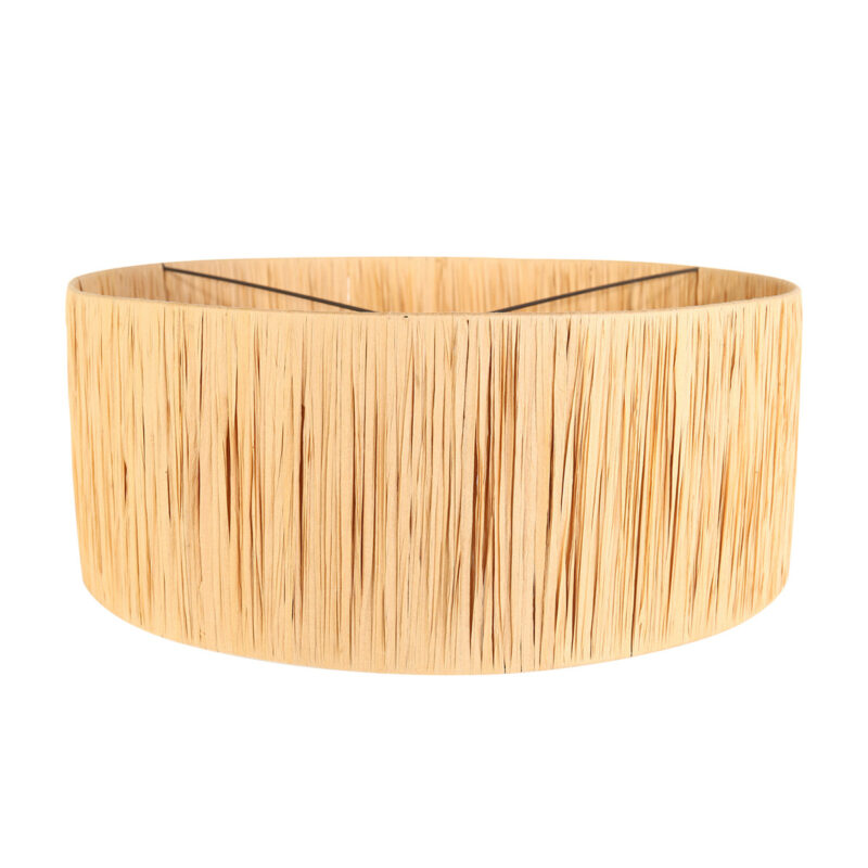 Zwarte wandlamp Elegant Classy 3700ZW met naturel gras kap - Afbeelding 6