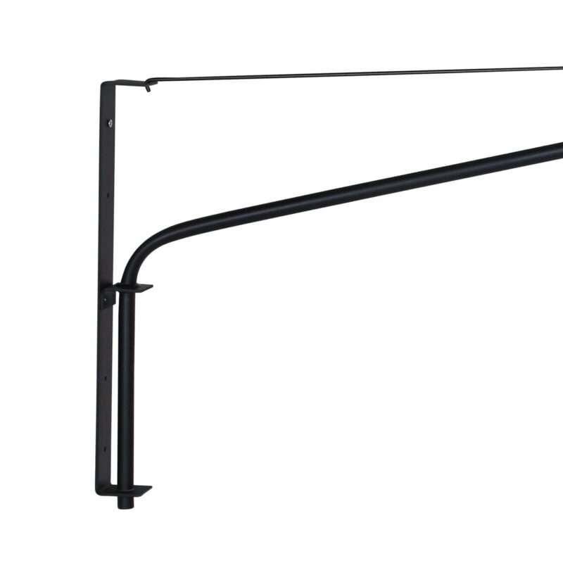 Zwarte wandlamp Elegant Classy 3922ZW met blauw linnen kap - Afbeelding 4