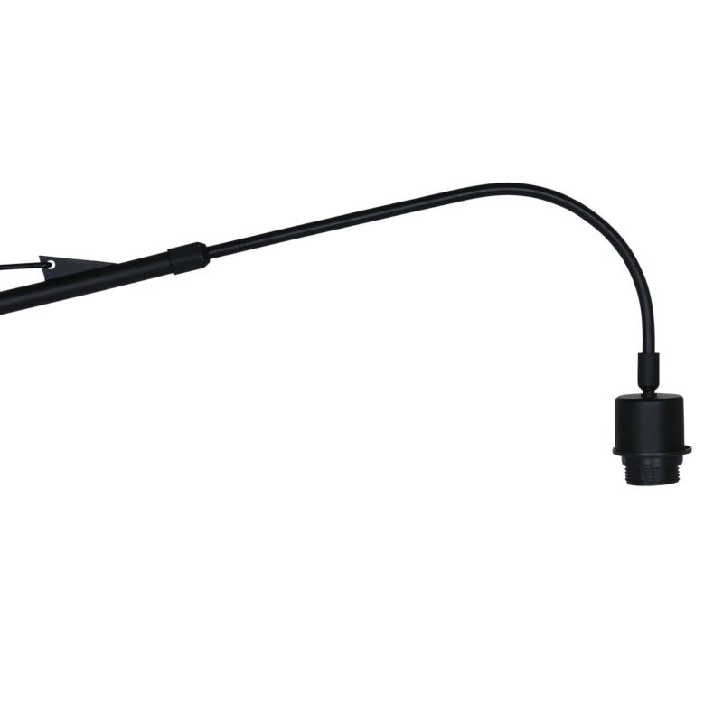 Zwarte wandlamp Elegant Classy 4153ZW met naturel bamboe kap - Afbeelding 4