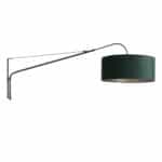 Zwarte wandlamp Elegant Classy 8133ZW met groen velours kap