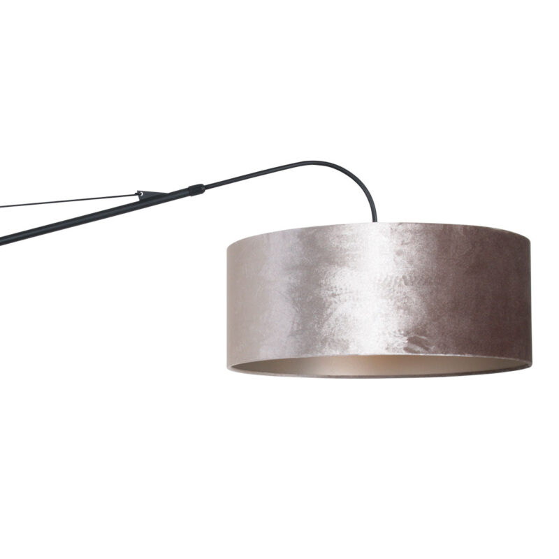 Zwarte wandlamp Elegant Classy 8134ZW met zilver velours kap - Afbeelding 16