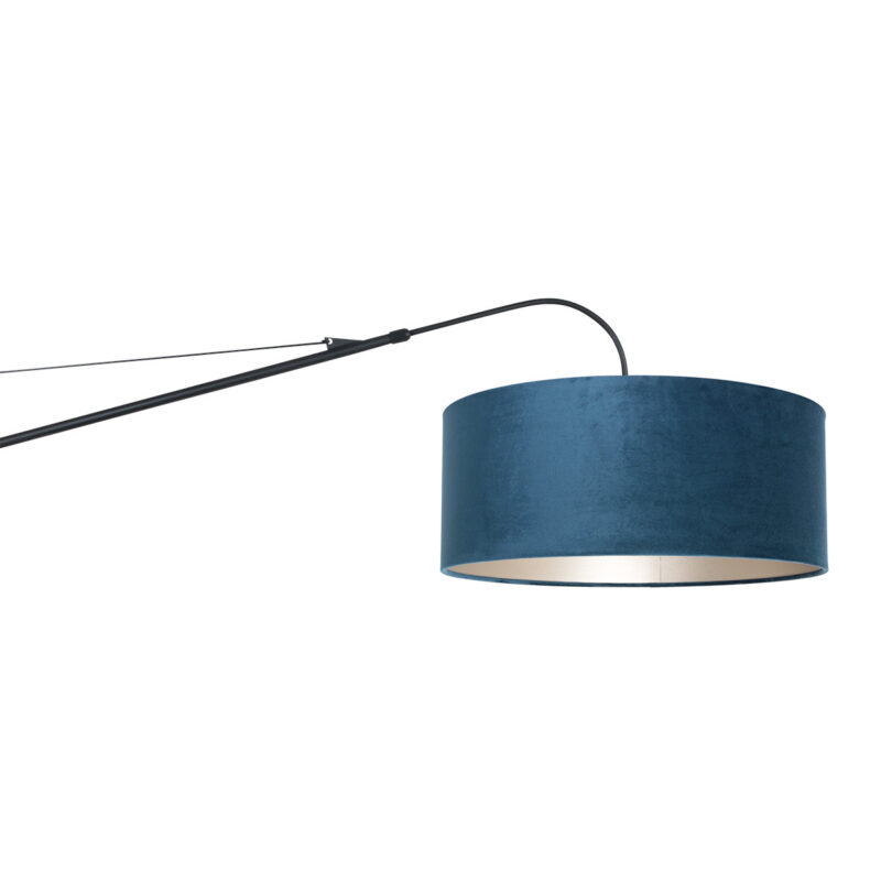 Zwarte wandlamp Elegant Classy 8244ZW met blauw velours kap - Afbeelding 16