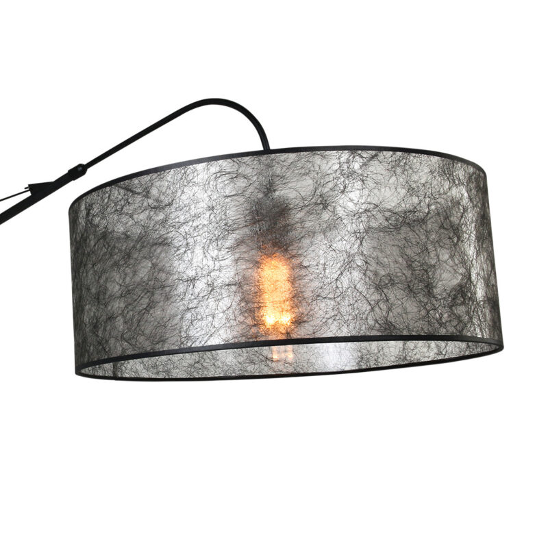Zwarte wandlamp Elegant Classy 9320ZW met zwart-Sizoflor kap - Afbeelding 10