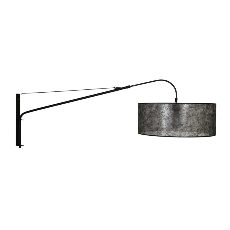 Zwarte wandlamp Elegant Classy 9320ZW met zwart-Sizoflor kap - Afbeelding 14