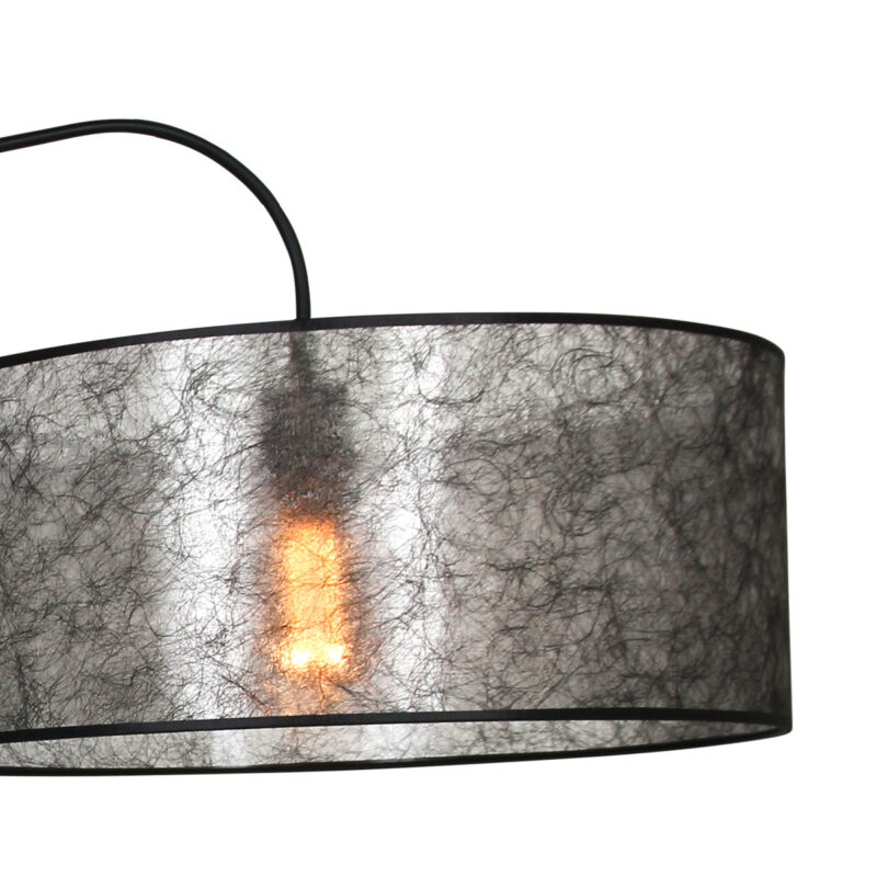 Zwarte wandlamp Elegant Classy 9320ZW met zwart-Sizoflor kap - Afbeelding 3