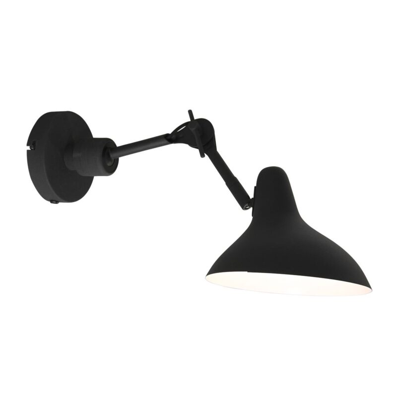 Zwarte wandlamp Kasket 2693ZW met grote fitting en schakelaar - Afbeelding 9
