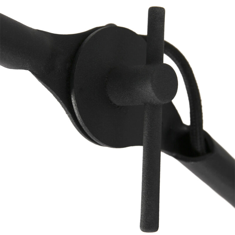 Zwarte wandlamp Kasket 2693ZW met grote fitting en schakelaar - Afbeelding 3