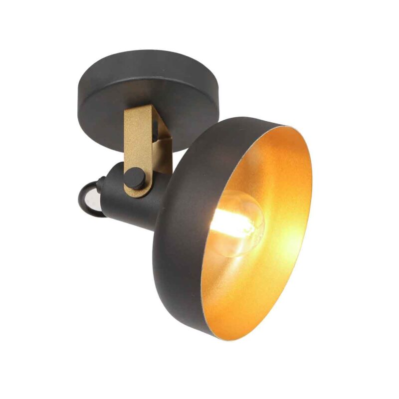 Zwarte wandlamp Prato 4118ZW met E14 fitting - Afbeelding 11