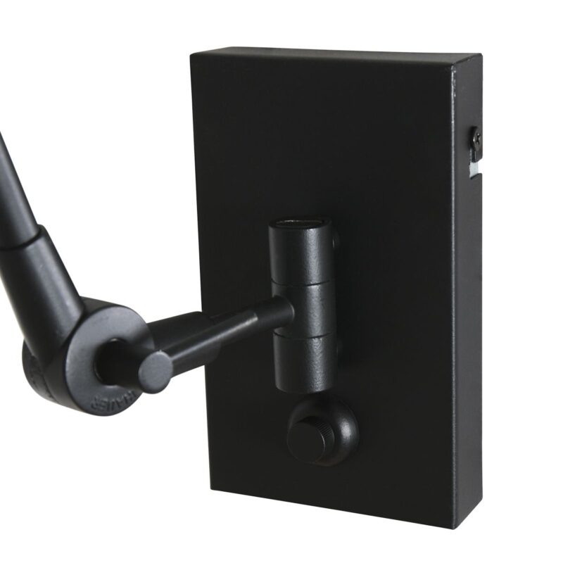 Zwarte wandlamp Prestige Chic 3956ZW met blauw linnen kap - Afbeelding 10