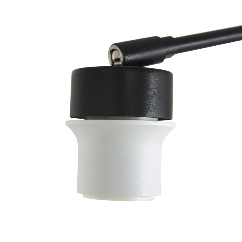 Zwarte wandlamp Prestige Chic 3956ZW met blauw linnen kap - Afbeelding 3