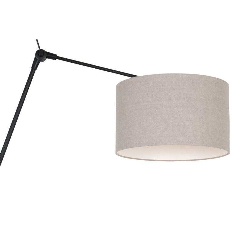 Zwarte wandlamp Prestige Chic 8119ZW met grijs grof linnen kap - Afbeelding 16