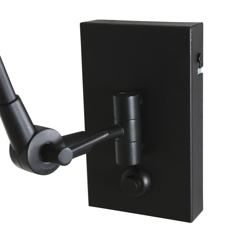 Zwarte wandlamp Prestige Chic 8122ZW met grijs velours kap - Afbeelding 11