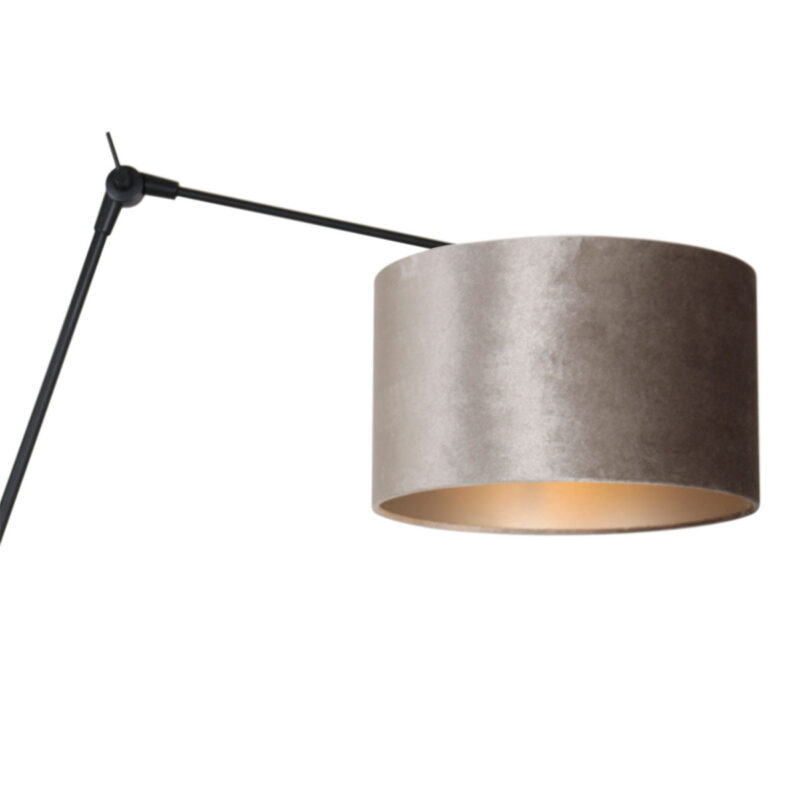 Zwarte wandlamp Prestige Chic 8122ZW met grijs velours kap - Afbeelding 16