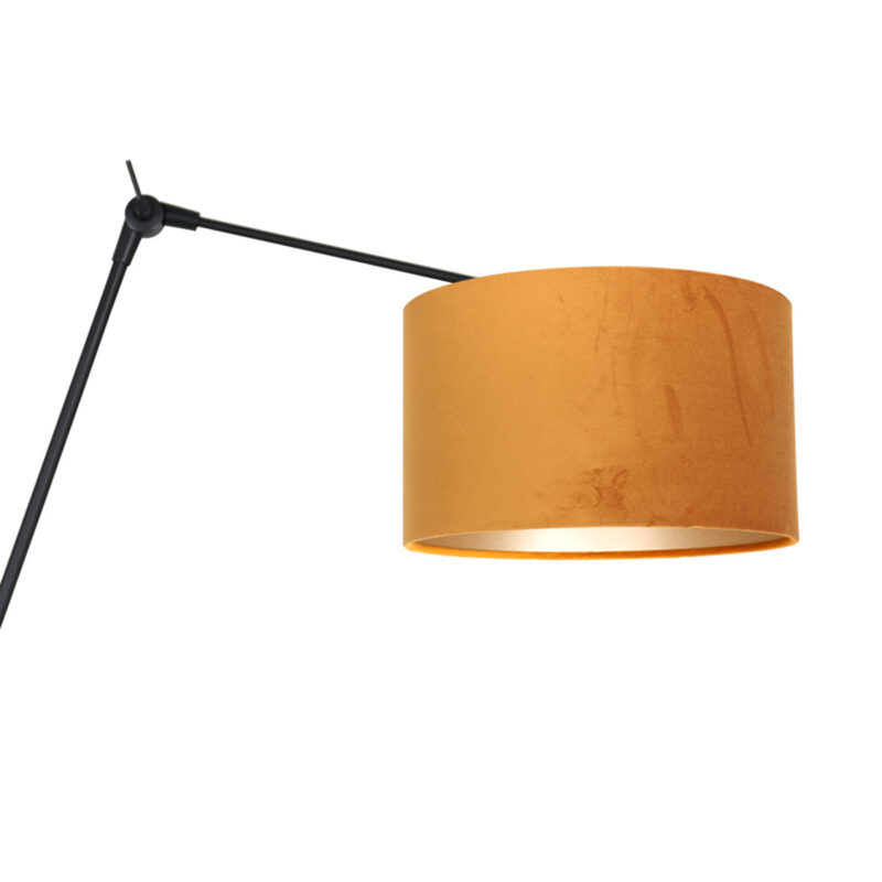 Zwarte wandlamp Prestige Chic 8123ZW met goud velours kap - Afbeelding 16