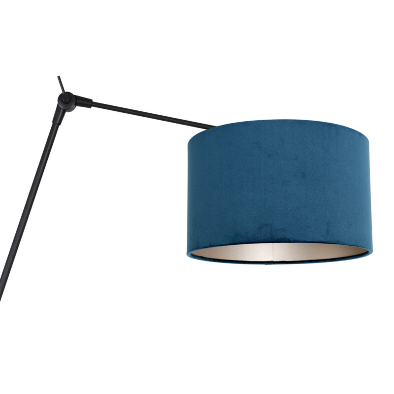 Zwarte wandlamp Prestige Chic 8240ZW met blauw velours kap - Afbeelding 16