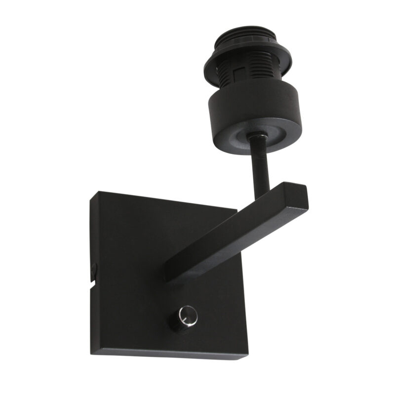 Zwarte wandlamp Stang 3085ZW met draai schakelaar zonder kap - Afbeelding 9