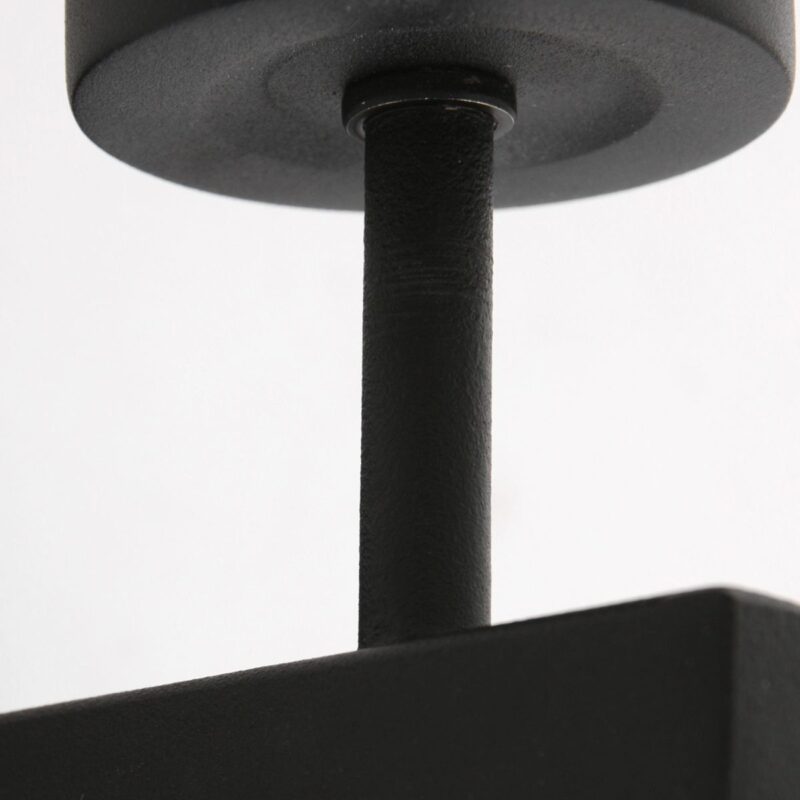 Zwarte wandlamp Stang 3709ZW met draai schakelaar en naturel zwart bamboe kap - Afbeelding 11