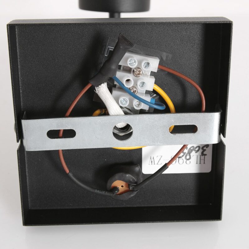 Zwarte wandlamp Stang 3709ZW met draai schakelaar en naturel zwart bamboe kap - Afbeelding 12