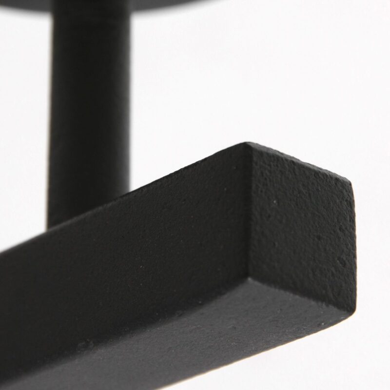Aplique negro Rod 8171ZW con interruptor y pantalla de lino blanco - Imagen 4