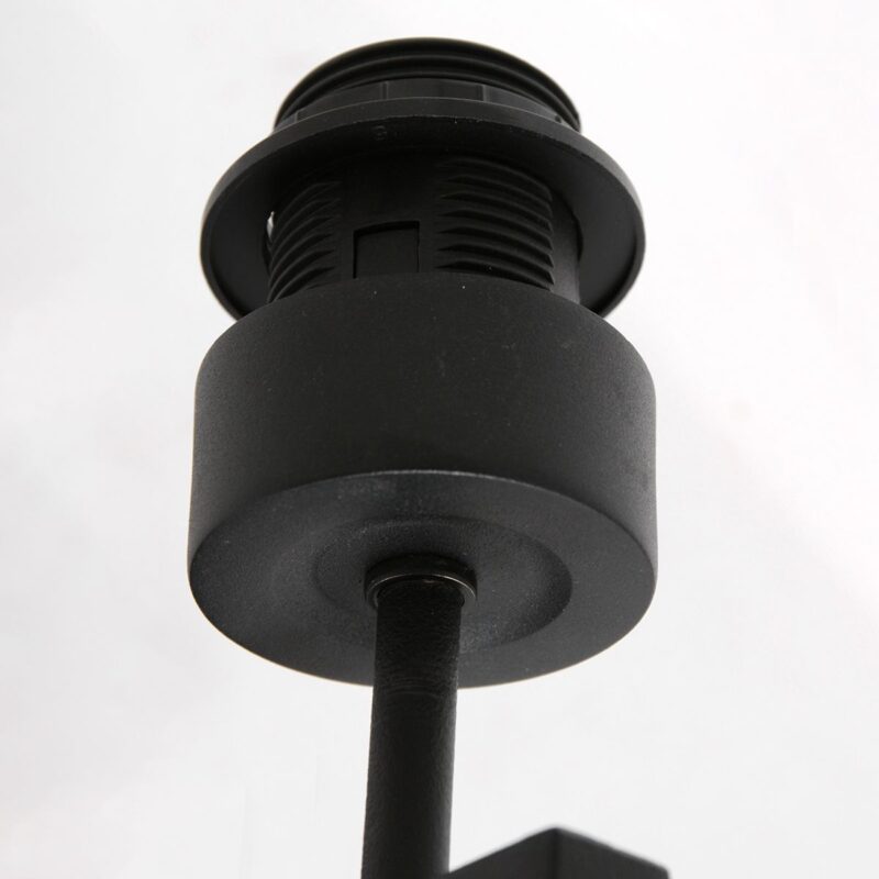 Zwarte wandlamp Stang 8176ZW met schakelaar en goud velours stof kap - Afbeelding 11