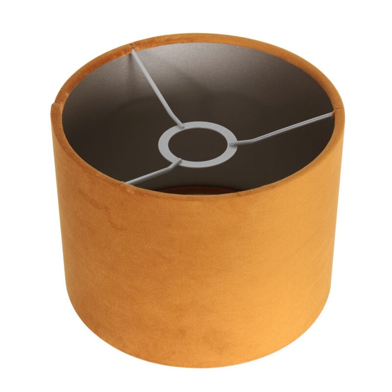 Zwarte wandlamp Stang 8176ZW met schakelaar en goud velours stof kap - Afbeelding 6