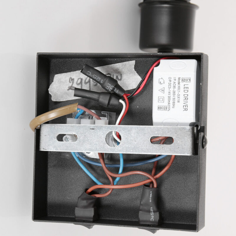Zwarte wandlamp Stang 8203ZW met leeslamp en grijs linnen kap - Afbeelding 15