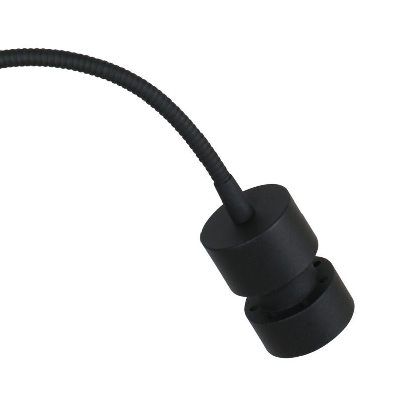 Zwarte wandlamp Upround 3517ZW + USB-A  exclusief lichtbron - Afbeelding 5