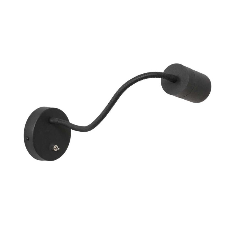 Zwarte wandlamp met flexibele arm 3390ZW Upround inclusief lichtbron - Afbeelding 9