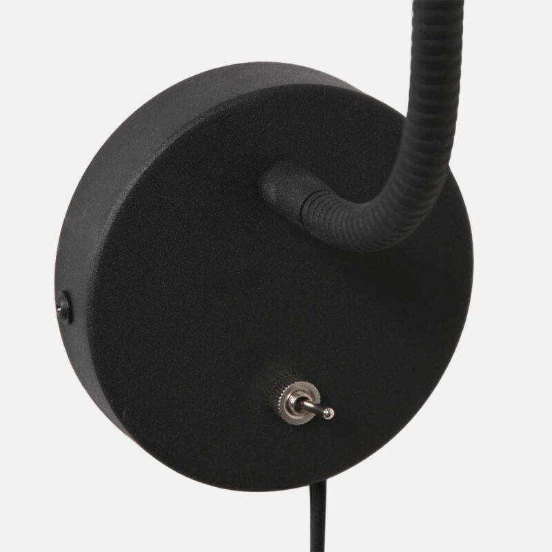 Zwarte wandlamp met flexibele arm 3390ZW Upround inclusief lichtbron - Afbeelding 6