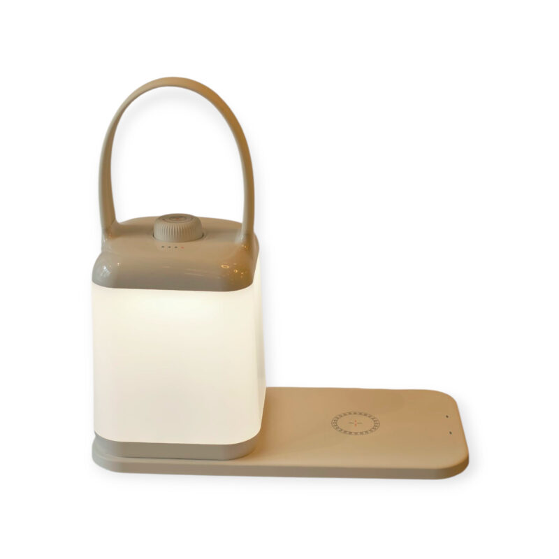 lantaarn tafellamp wit oplaadbaar met dimmer en oplaadstation. usb draad en oplader meegeleverd