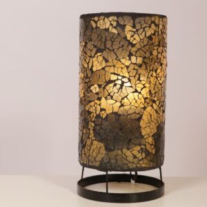 TL. Cilinder Glas Mozaiek Bruin/Goud 30 cm 15800-30-08